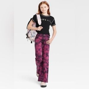 Girls' Red Tie-Dye Low-Rise Flare Jeans - art class™